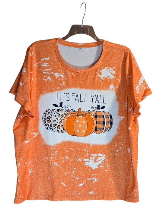 Tops - Women's Orange 'It's Fall Y'all' Pumpkin Graphic Tee